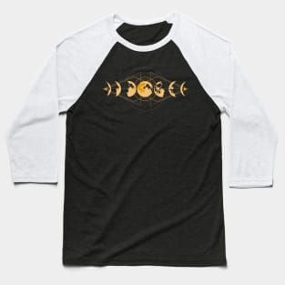 Moon Phases Sacred Geometry Baseball T-Shirt